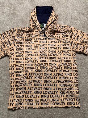 Sacred Crown KING Short Sleeve Hooded Sweatshirt Hoodie Adult Size 5XL Brown